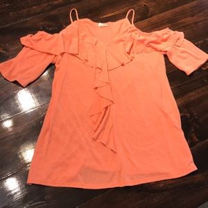 Cold Shoulder Ruffle Top